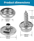 Product dimensions of 150 Piece Canvas Snap Kit Tool Set Marine Grade Stainless Steel Five Eighths Inch Snaps with Screws
