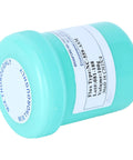 Turquoise container of NoClean Solder Paste For Phone Repair And PCB Rework, Low Ion Formula Tin Cream With 28um Particles.