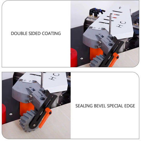 Automatic Edge Banding Machine For Wood And PVC With Microcomputer Control, focusing on double-sided coating feature.