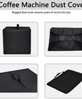 Heavy Duty Waterproof Coffee Maker Cover Fits K Elite and Hamilton Beach 12 Cup Machines, Dustproof Protective Lid, Black