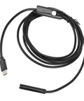 7mm Industrial Endoscope With 2MP HD Camera And Type C USB And Micro USB Interfaces 2m Cable coiled on white background