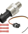 Oil Pressure Sensor Transducer With Harness Kit 0 To 150 Psi Range 1 Quarter Inch NPT Thread Stainless Steel Replacement