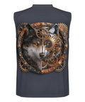 Heavy Duty Mens Dry Fit Tank Top Boasting Sharp Viking Wolf Artwork Next Level Stretch Fabric Sleeveless Crewneck Gym Workout Tee Built For All Day Wear featuring wolf gears design.