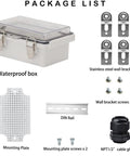 Weatherproof IP67 Electrical Junction Box With Mounting Plate 15 x 11 x 5.1 Inches package contents including brackets and cable gland