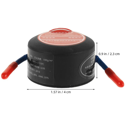 Automatic Aerosol Fire Extinguisher With Slick Adhesive Mount For Cars Garages And Shops, compact size, aerosol design, black body.