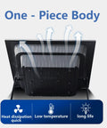 Light Up Your Block With This Tough As Nails Solar Motion Floodlight Waterproof Led Security Lamp Heavy Duty Energy Saving Weather Ready Yard Patio Entrance 30W 100W one-piece body showing heat dissipation technology.