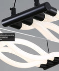 Close-up of Acrylic Wave LED Pendant Light With Remote Dimmable 3000K To 6000K Stepless Brightness Control showing acrylic waves.