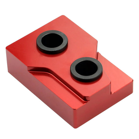 Harley Twin Cam camshaft bearing remover/installer tool; red aluminum block with two black bushings