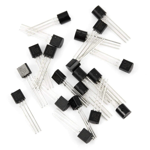 General Purpose Transistor Kit With 400 Pieces In TO92 And MOSFETs scattered on white background