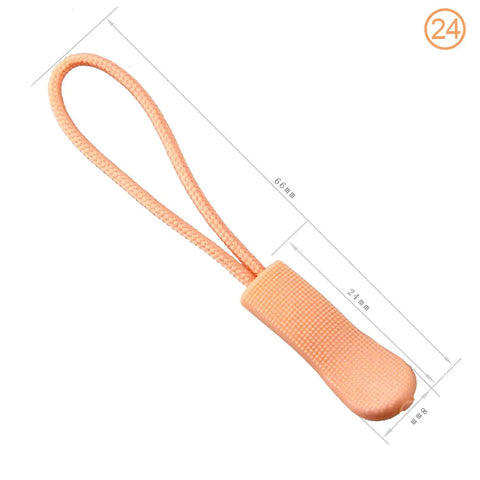Backpack And Luggage Zipper Pull Replacement Set 10 Pcs durable nylon zipper tab with non-slip rubber grip, shown in orange color.