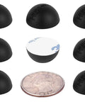 8-Pack 0.75-Inch Platinum Silicone Speaker Isolation Pads For Speakers Subwoofers And Turntables, shown with adhesive backing and coin for scale.