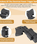 Real Tough SW77 Trigger Switch Replacement For Skil Bosch Ryobi Ridgid Worm Drive Circular Saws showing electrical features and functions.