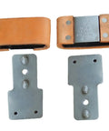 Leather Wrapped 2-1/2 Inch Western Saddle Stirrups Set With Vertical Post Aluminum Posts And Stainless Steel Slides components
