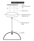 Installation guide for Dope Black Dome Industrial Farmhouse Pendant Lights Three Pack Hanging Ceiling Fixture