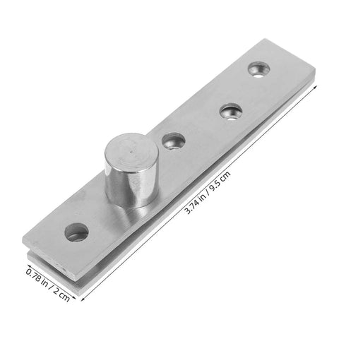 Heavy Duty Stainless Steel Door Pivot Hinge With Concealed Top And Bottom Mount For 180 Degree Rotation viewed from angle showing dimensions