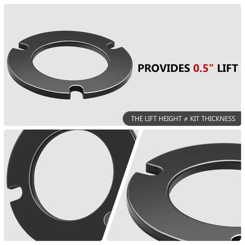 0.5-Inch Front Strut Top Mount Leveling Lift Spacers Kit For Toyota 4Runner FJ Cruiser Tacoma GX460 Boost Ground Clearance
