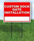 Straight Up Legit Double Sided Yard Sign Custom For Dock Gate Installation Features Write On Me Lettering 18x24 Heavy Duty Weatherproof Outdoor Road Notice With Metal Stand Made In Usa on a grassy background.