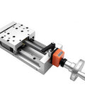 Heavy-Duty Manual Linear Stage With 4 Inch Stroke And 100kg Load, Double Axis T-Type Screw, Sliding Table With Digital Readout For Router And 3D Printer DIY, aluminum stage with handwheel
