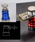 Go-To Magnetic Helping Hand With Four PCB Pillars And Three Magnifying Lamps showing red and blue magnetic pillars with PCB support.