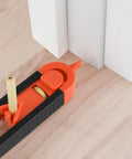 Heavy Duty Contour Scribe Tool With Two Included Pencils And Secure Clamp Lock For Spot On Profile Tracing on a wooden surface
