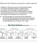 Diagram showing mounting hardware for heavy duty window bars with spear point design, including brackets and connector pins.