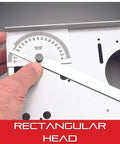 Double Graduation Steel Protractor, 6 Inch Bevel Transfer Tool And Angle Finder For Angles And Squaring in use on metal surface