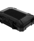 Black Tactical Outdoor Storage Box With Modular Attachment System, Crush Resistant ABS Hard Case, Waterproof Lockable Tool Organizer