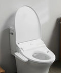 Electric Bidet Toilet Seat Elongated With Warm Water And Heated Seat 360 Degree Self Cleaning Nozzle Warm Air Dryer Three Temperature Levels