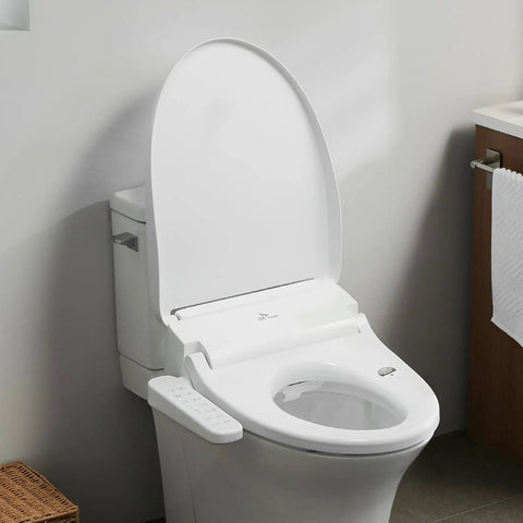 Electric Bidet Toilet Seat Elongated With Warm Water And Heated Seat 360 Degree Self Cleaning Nozzle Warm Air Dryer Three Temperature Levels