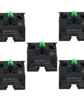 5-pack of Rugged 22mm Push Button Switch For Control Panels With 415V 10A NO NC Joystick Style ZB2 BE101C BE102C, easy mount black