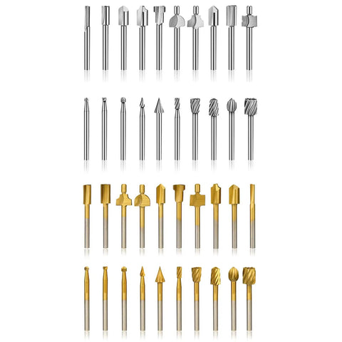 Get These 10 Pcs HSS Rotary Router Bits For Woodworking And Carving! Various high speed steel bits for engraving edges.