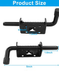 Top Shelf Premium Steel Heavy Duty 2 Pack 5 Inch Spring Loaded Barrel Bolt Latch Pin Black dimensions diagram with measurements.
