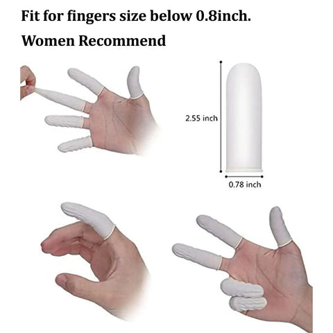 Latex Finger Cots Disposable Medium Size Rolled Edge Protectors For Fingertips Thumb Covers 2.55 Inch Long 0.78 Inch Diameter