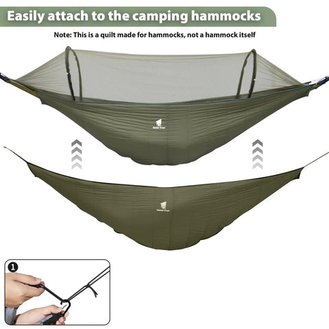 Ultralight Hammock Underquilt For Camping Full Length Warm Three To Four Seasons Hiking Backpacking Travel Water Resistant