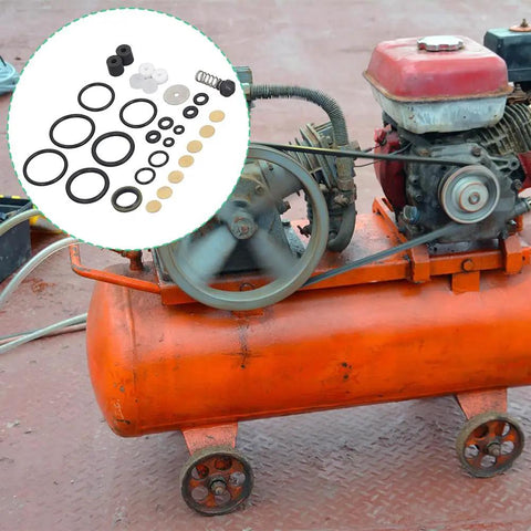 Pro Grade High Pressure PCP Air Compressor Replacement Parts Repair Kit With O Rings Seals Valves Piston Filter And Gauge Set shown