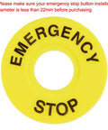 Emergency Stop Ring 20 Pcs Yellow Plastic Warning Sign For Push Button Switch Replacement Fits 22mm Inner Diameter And 60mm Outer Diameter Great For Home Office Workshop Safety