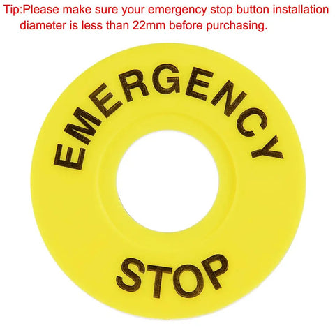 Emergency Stop Ring 20 Pcs Yellow Plastic Warning Sign For Push Button Switch Replacement Fits 22mm Inner Diameter And 60mm Outer Diameter Great For Home Office Workshop Safety