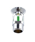 Six Piece Upright Fire Sprinkler Heads Bulk Pack 199 Degree Green Bulb with half-inch threaded fitting for fire protection.
