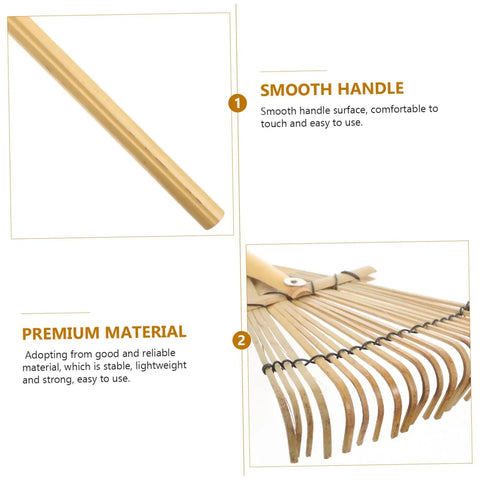 Portable Garden Hand Rake With Wear Resistant Tines Lightweight And Easy To Handle showing smooth handle and tines details