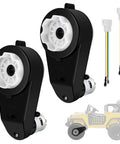 Two Pack 12V RS550 Beefed Up Torque Gearbox Motors For Kids Ride On Cars SUVs UTVs ATVs 40000 RPM Electric Motors in black housing