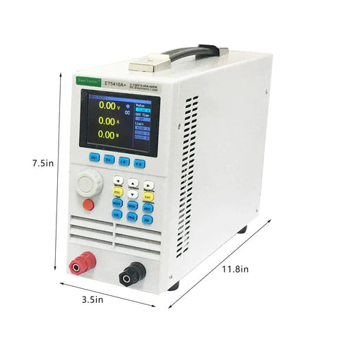 Hardcore Programmable DC Load Tester, 400W, 0 to 150V and 0 to 40A, Battery Capacity Detection, Constant Current And Constant Voltage Modes, USB Power Tester For Power Supplies, Chargers, And Switching Chargers, Ultra Precise, white benchtop unit with display