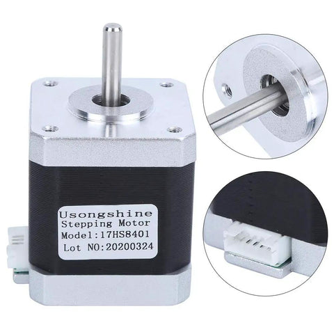 17HS8401 NEMA 17 High Torque CNC Stepper Motor Kit with 4 Pin Cable for 3D Printers and Machining Equipment, close-up view