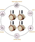 Heavy Duty Soft Rubber Caster Wheels Set Of 4 With 360 Degree Swivel And Snap Lock Brakes in a quadrant layout for smooth moves.