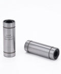 Front view: two silver LM6LUU sealed linear ball bearings, 6x12x35mm