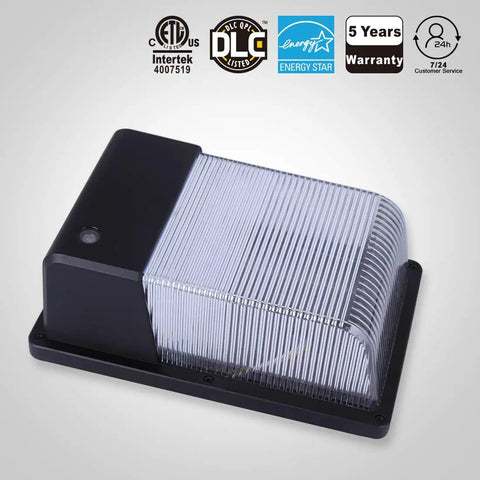 Outdoor Dusk To Dawn LED Wall Pack Light With Photocell 28W Equivalent To 150 To 250W 3000 Lumens 5000K Daylight