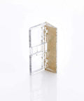 Side view of Sliding Door Security Bar, Hinge Style Lock For Patio Doors And Windows, featuring a clear hinged design for easy install.