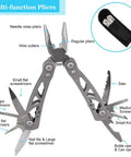Multi-function pliers from All In One 16 In 1 Waterproof Survival Kit For Camping Hiking Travel And Adventures, with labeled tools.