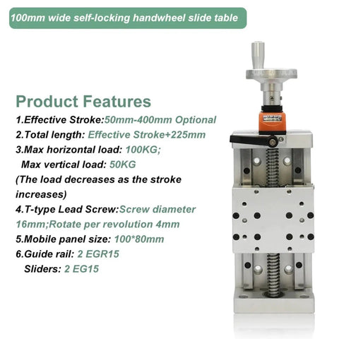 Kickass T Type Digital Manual Z Axis Linear Actuator With Sleek Built In Display Smooth Self Locking Guide Rail Heavy Duty 100Mm Width Slide Stage For Serious Makers, handwheel slide table with display and features.