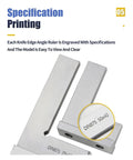 Digital Caliper, Micrometer 90 Degree Flat Edge Square Ruler Measuring Tool with engraved specifications and clear model details.