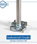 1 Inch Surfacing CNC Router Bit For Spoilboard And Wood Flattening, 1/4 Inch Shank, Carbide Tipped, front view